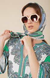 Maddison Silk Scarf Blue